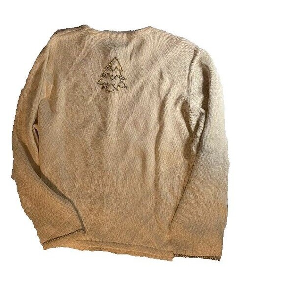 Designers Original Sweater XL Cream Beaded Embroidered Christmas Grandmacore - Picture 8 of 8